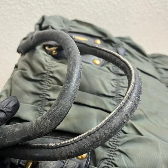 Prada Olive Green Quilted Nylon Tote with Gold Hardware - Picture 7 of 16